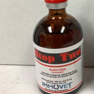 Stop Two 100ml, Stop Two injection, StopTwo veterinary injection, USA stop two injection, Stop two by immuvet, immuvet stop two injection, immuvet injections, Buy stop two injection online, Stop two injection for sale,