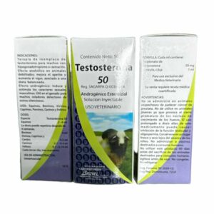 Testosterone replacement therapy for hypogonadal or castrated males.